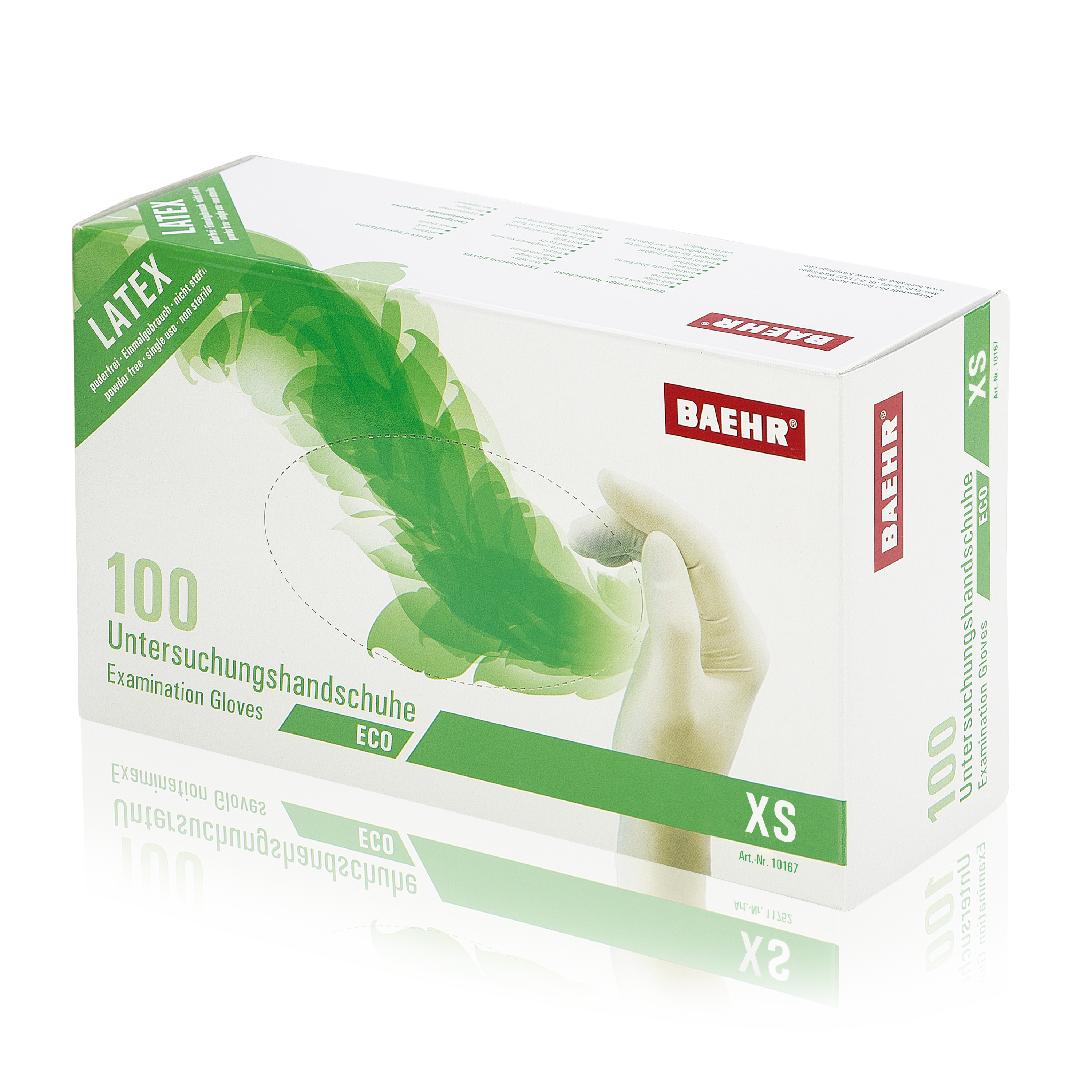 BAEHR Einmalhandschuhe Latex ECO | XS klein puderfrei 100 Stück