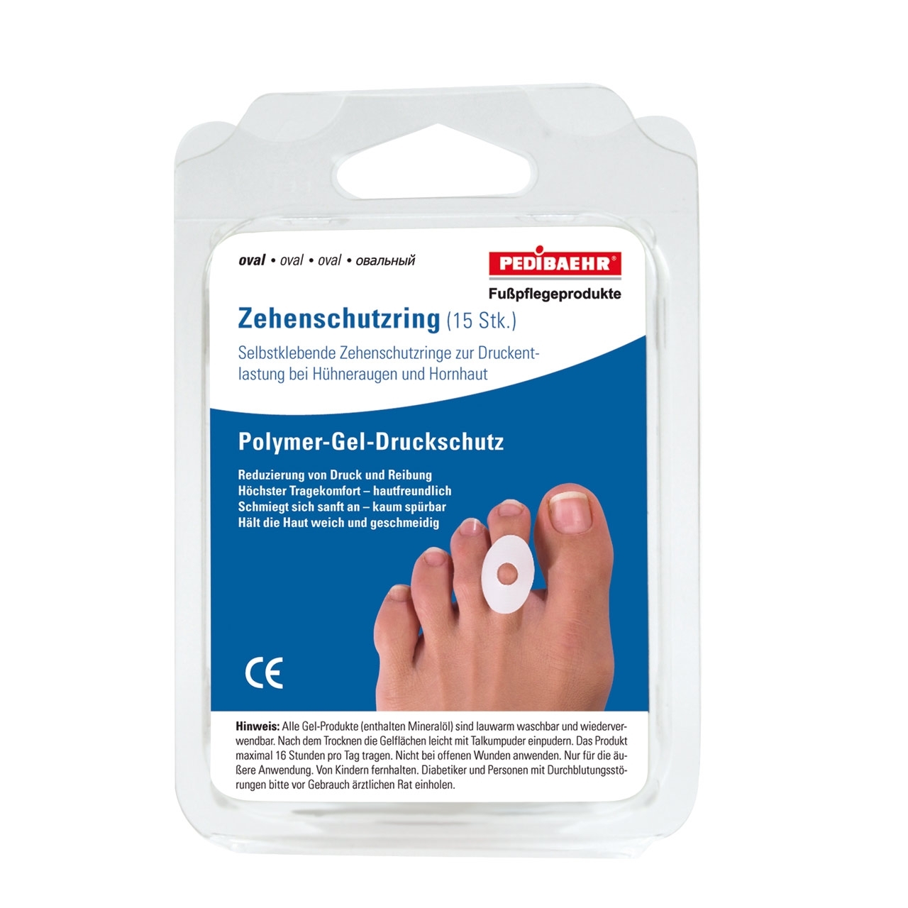Pedibaehr Gel-Zehenschutzringe klein oval 15 Stück Pedibaehr Gel-Zehenschutzringe klein oval 15 Stück