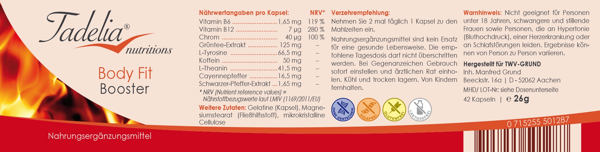 Tadelia® Stoffwechseldiät -- BAUKASTEN -- nach Ihren Bedürfnissen