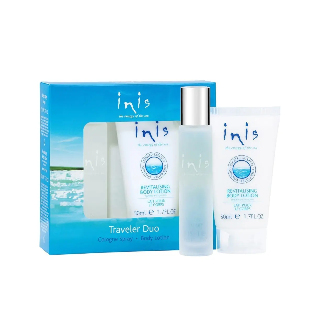 Inis Reise Duo Eau de Cologne Sprühflasche 15 ml und Bodylotion 50 ml