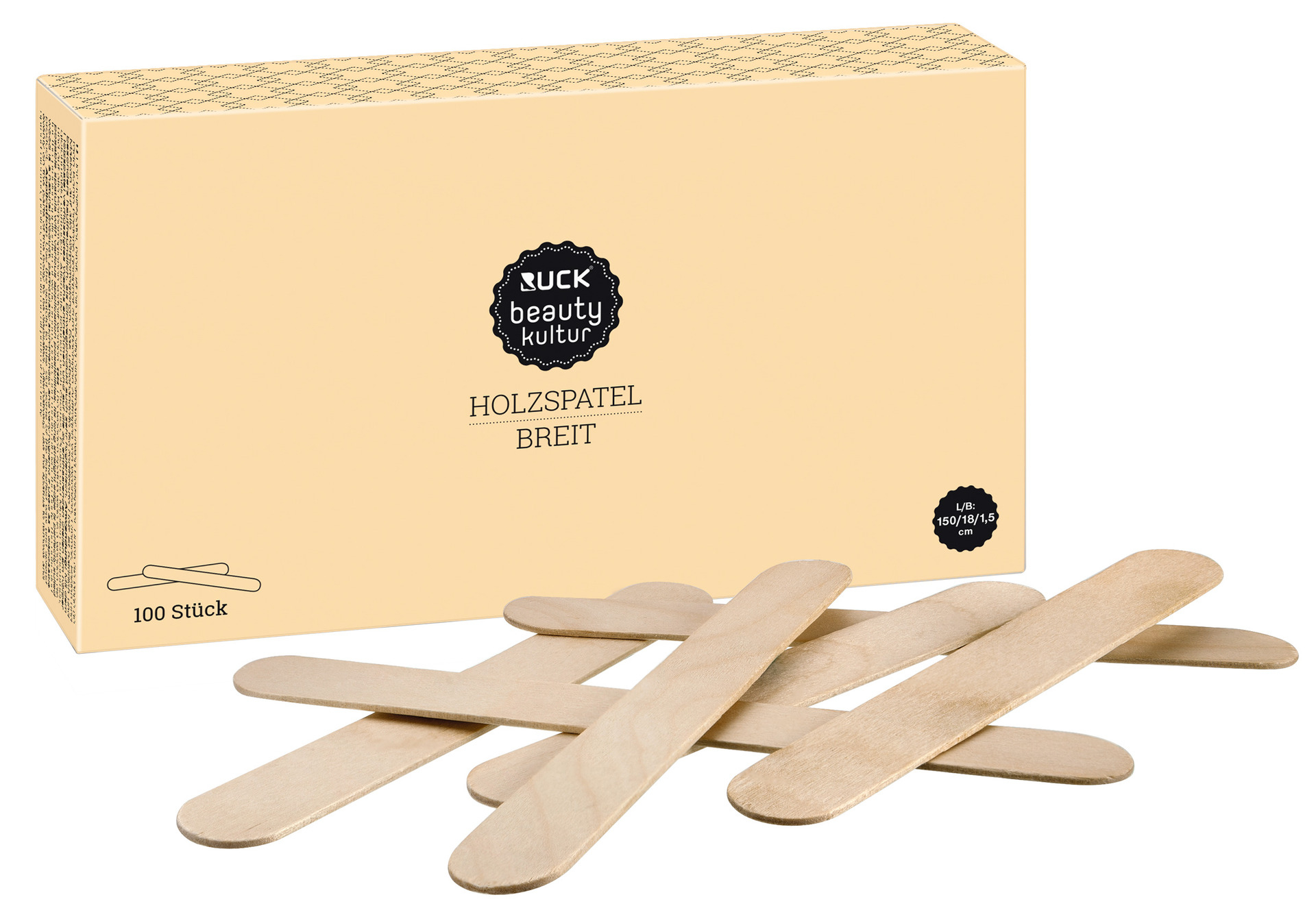 RUCK beautykultur Holzspatel breit | 100 Stück