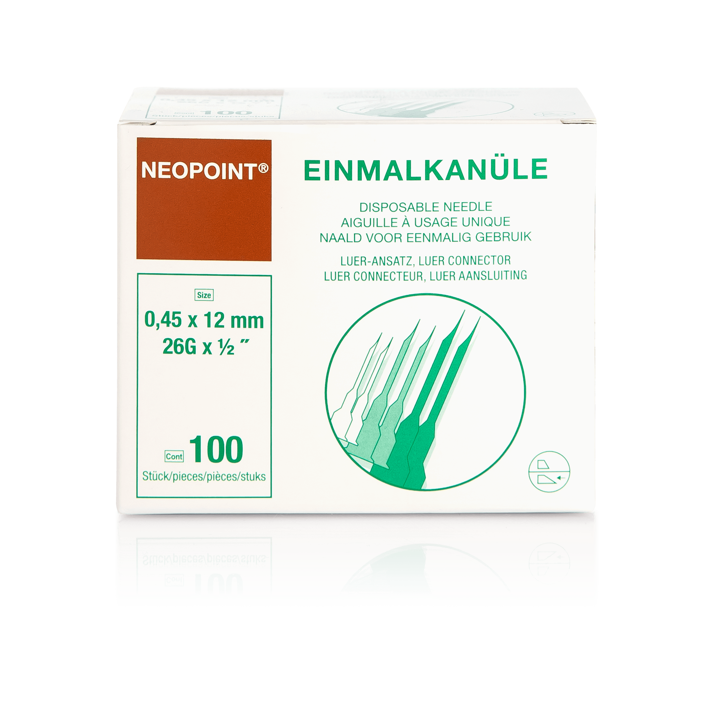 Neopoint Einmalkanülen 0,45 x 12 mm 100 Stück