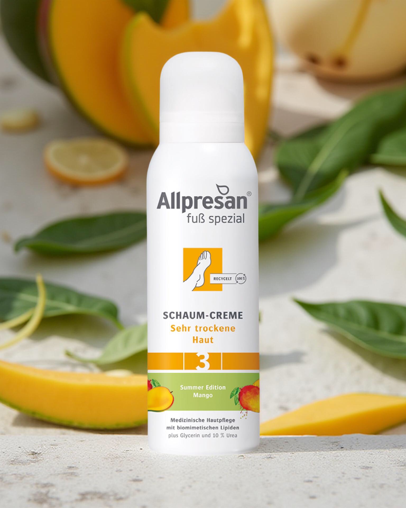 Allpresan Fuß spezial Schaum-Creme 3 für sehr trockene Haut Mango 125 ml