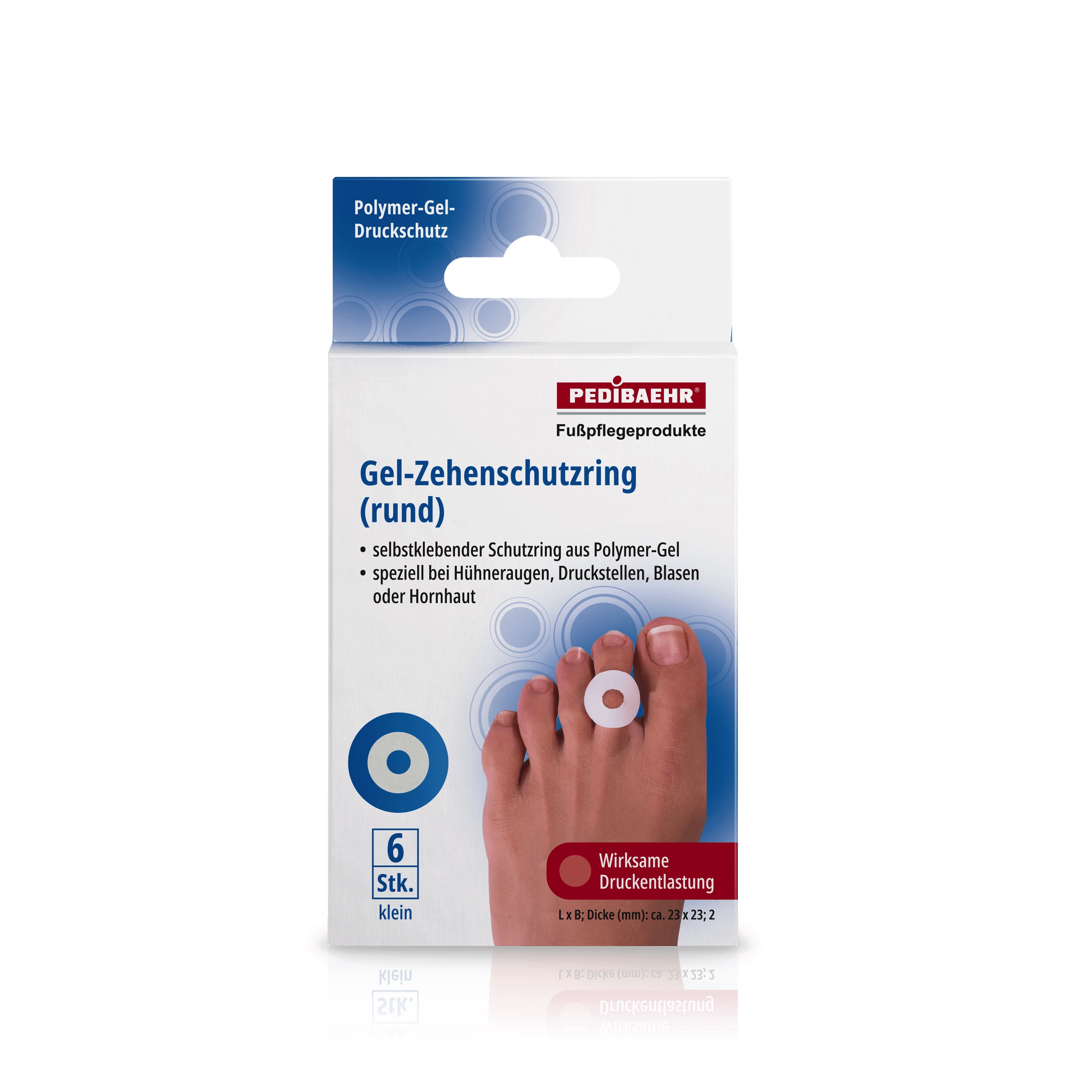 Pedibaehr Gel-Zehenschutzringe klein rund 6 Stück Pedibaehr Gel-Zehenschutzringe klein rund 6 Stück
