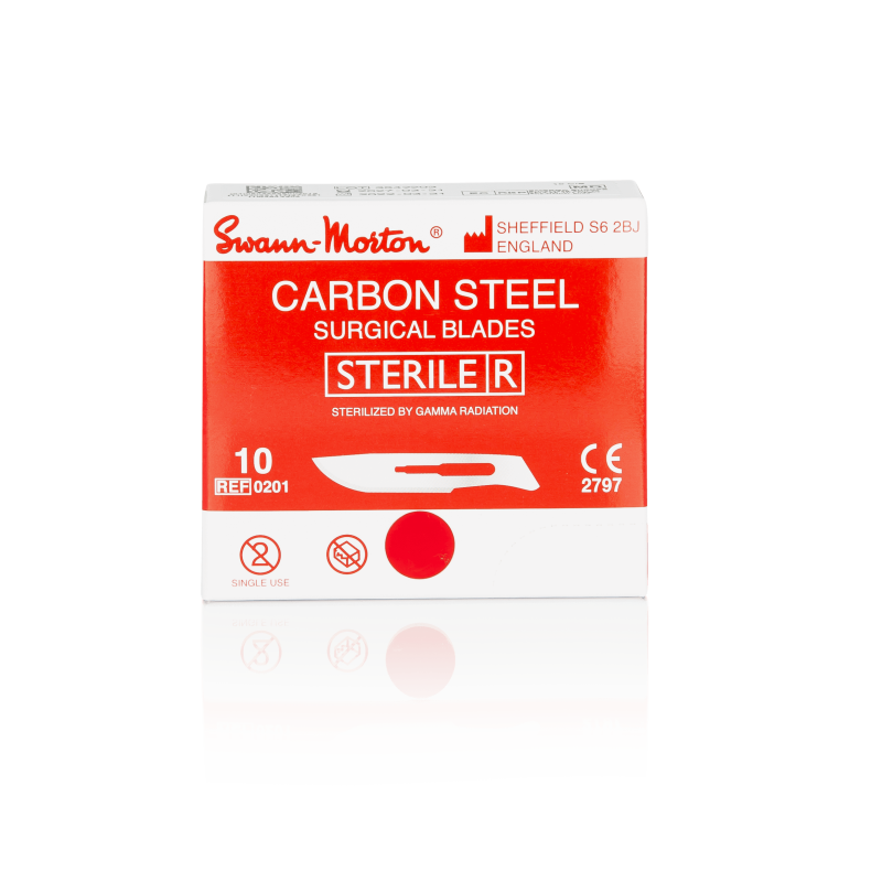 SWANN-MORTON Carbonstahl-Skalpellklingen Nr. 10 steril (100 Stück)