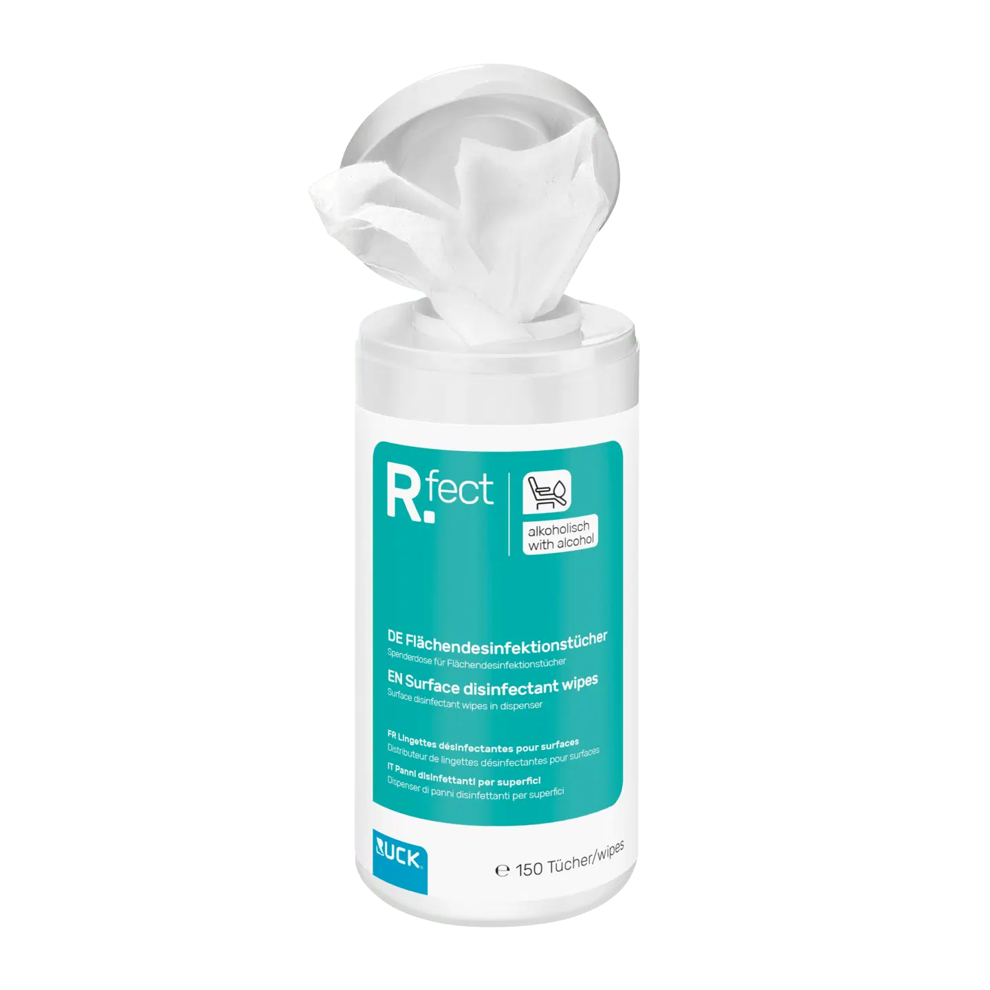 RUCK Flächendesinfektionstücher in Spenderdose / alkoholfrei