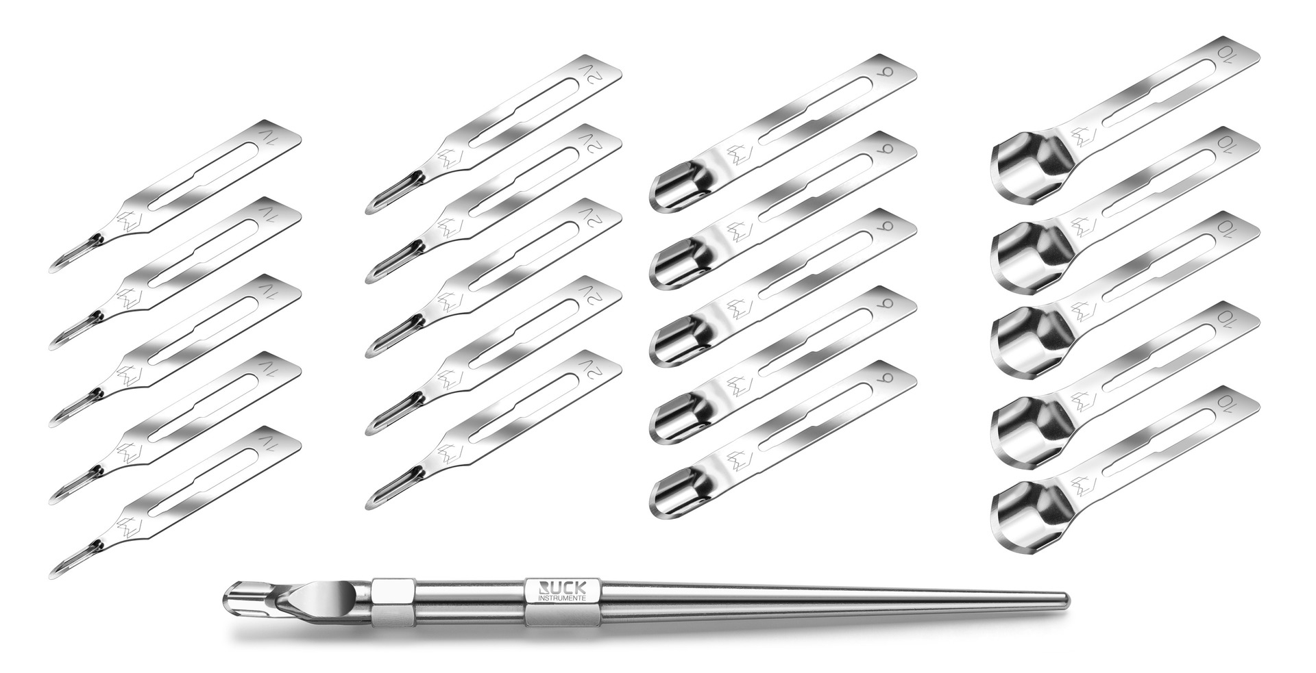 MEDI Hohlmeißel-Klingen-Sortiment und RUCK Instrumente  Hohlmeißelklingen-Halter MEDI Hohlmeißel-Klingen-Sortiment und RUCK Instrumente  Hohlmeißelklingen-Halter