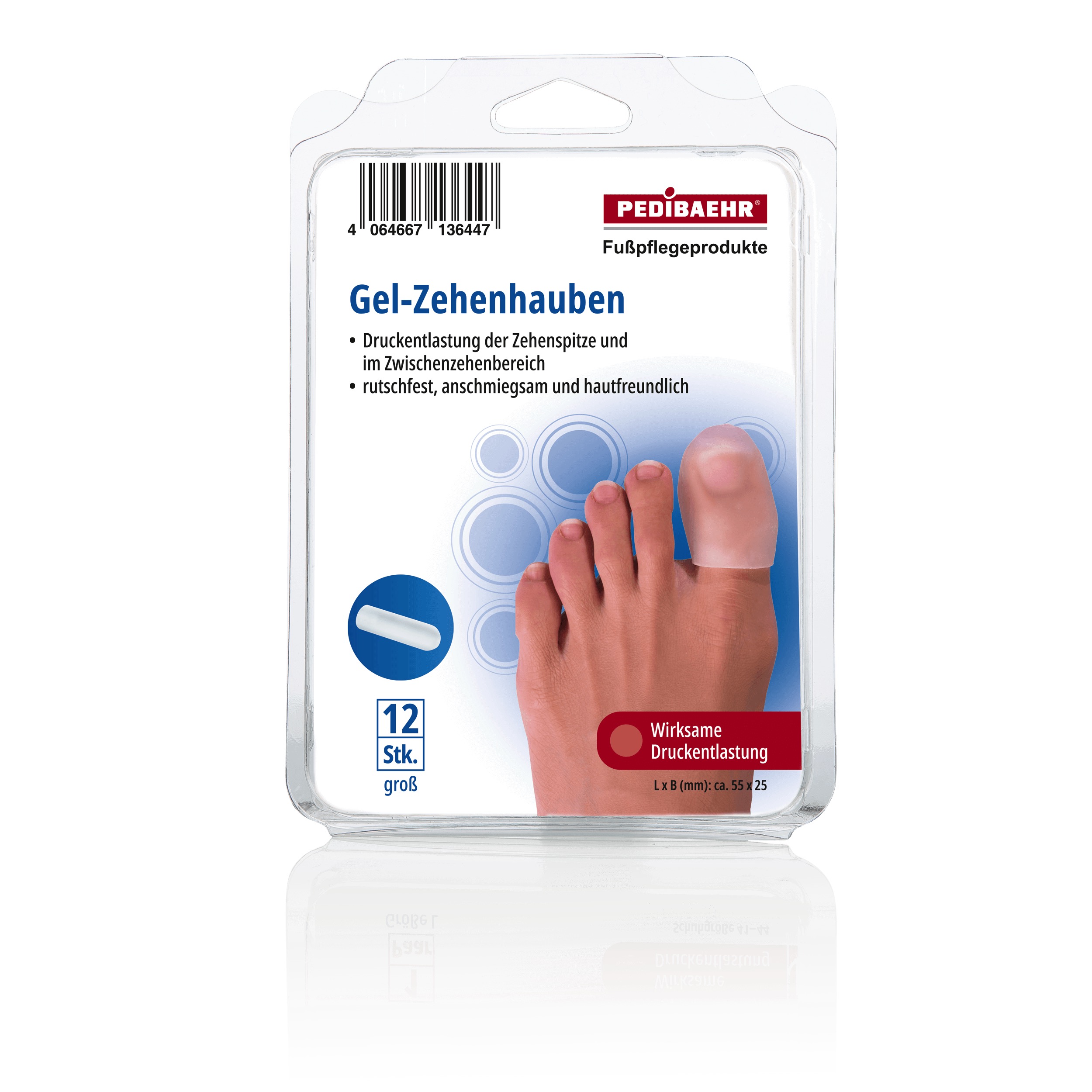 Pedibaehr Gel-Zehenhaube mittel/groß 12 Stück Pedibaehr Gel-Zehenhaube mittel/groß 12 Stück