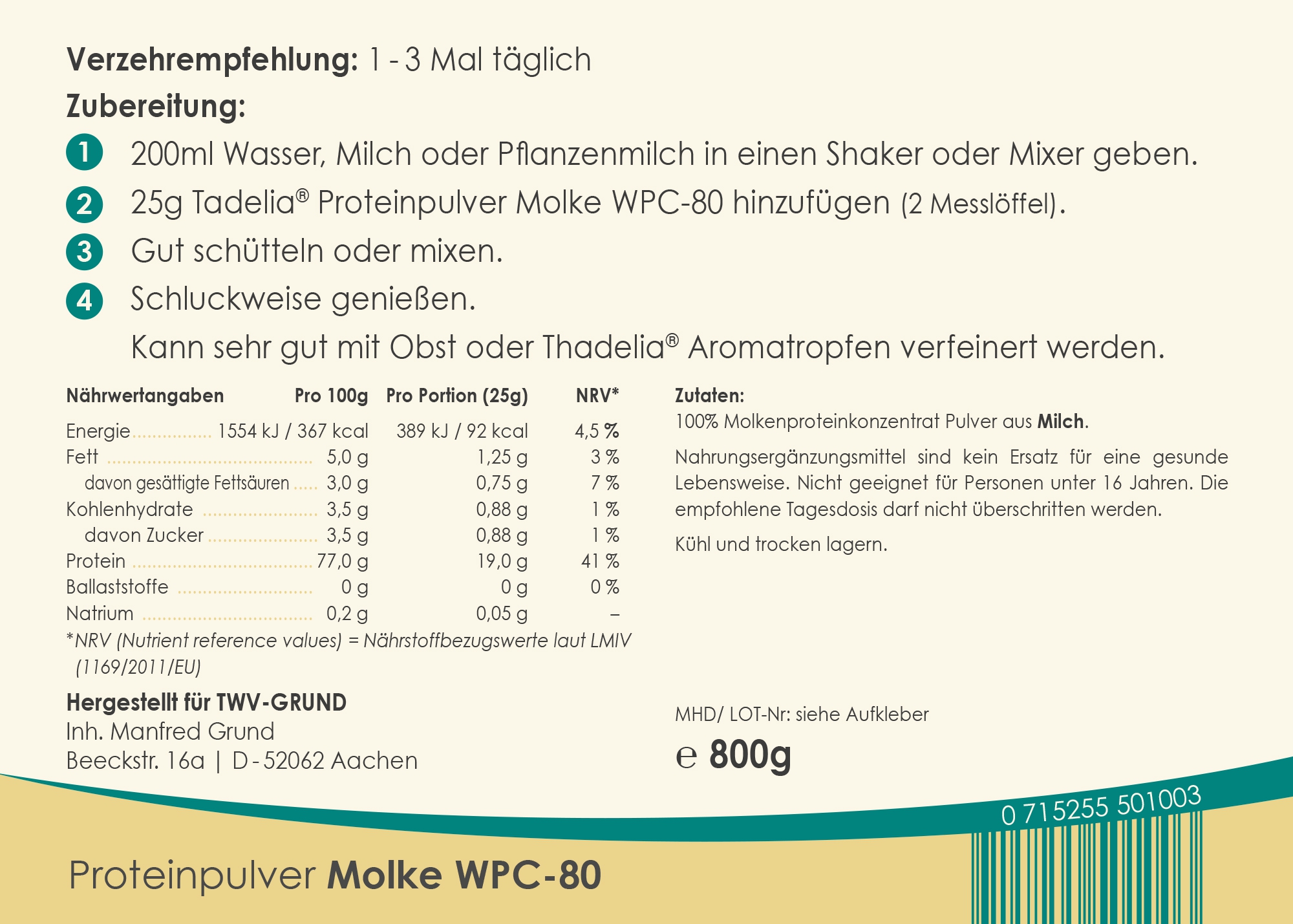 Tadelia® Stoffwechseldiät -- BAUKASTEN -- nach Ihren Bedürfnissen