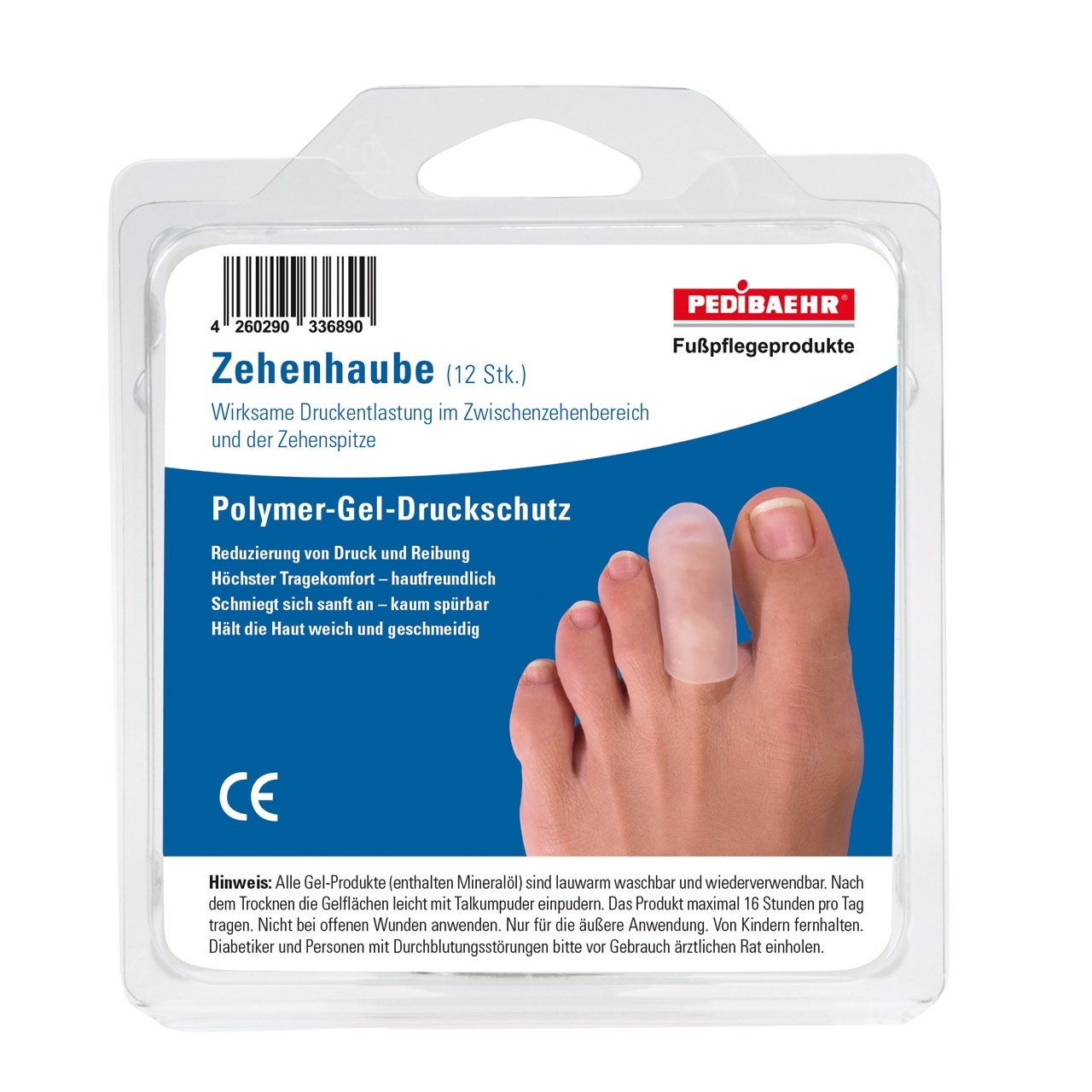 Pedibaehr Gel-Zehenhauben, mittel, 12 Stück Pedibaehr Gel-Zehenhauben, mittel, 12 Stück