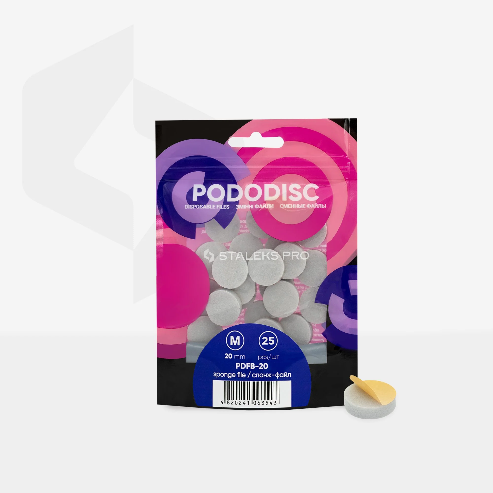 STALEKS Einweg-Schwammfeile für Pedikürescheibe PODODISC STALEKS PRO M (25 Stück)