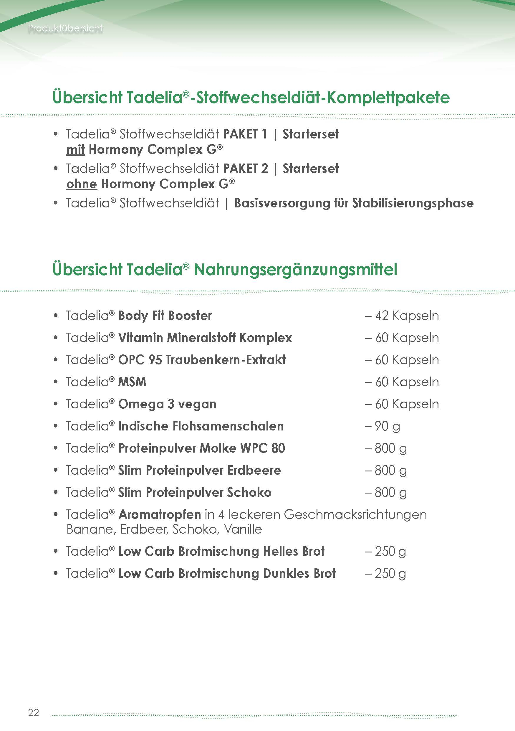 Tadelia® hCG Stoffwechseldiät PAKET 2 | Starterset ohne Hormony Complex G