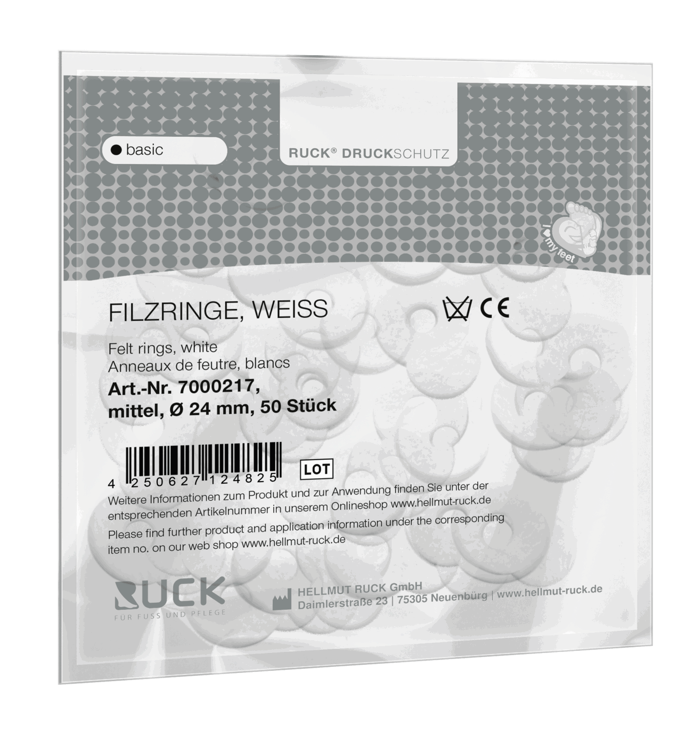RUCK DRUCKSCHUTZ basic Filzringe | mittel Ø 24 mm 50 Stück