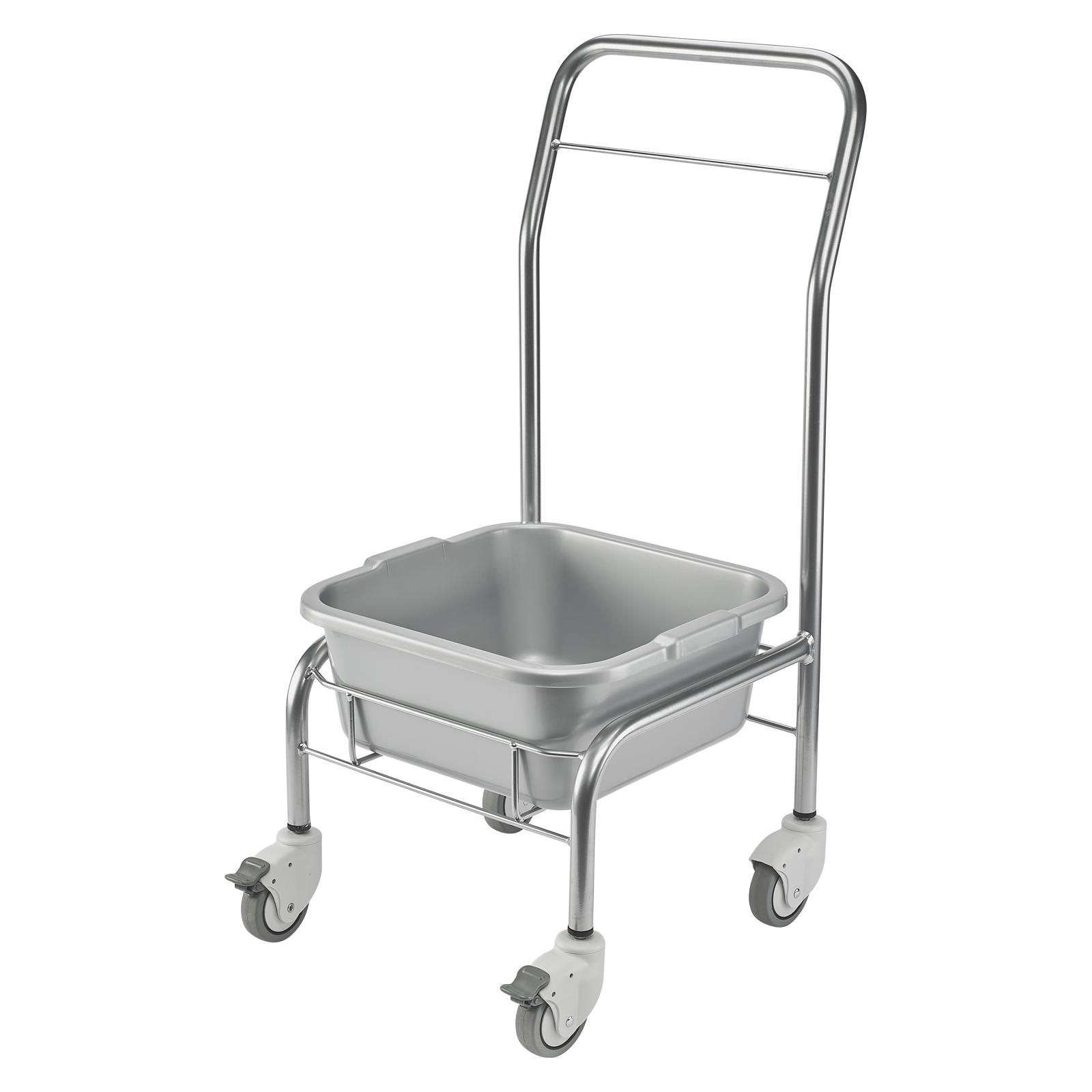 Fahrbare Fußbadewanne grau gepulvert