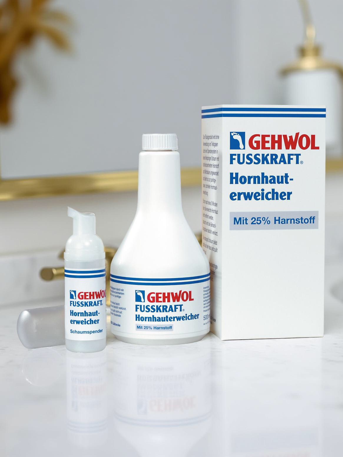 GEHWOL Hornhauterweicher mit 25 % Harnstoff und Schaumspenderflasche 500 ml