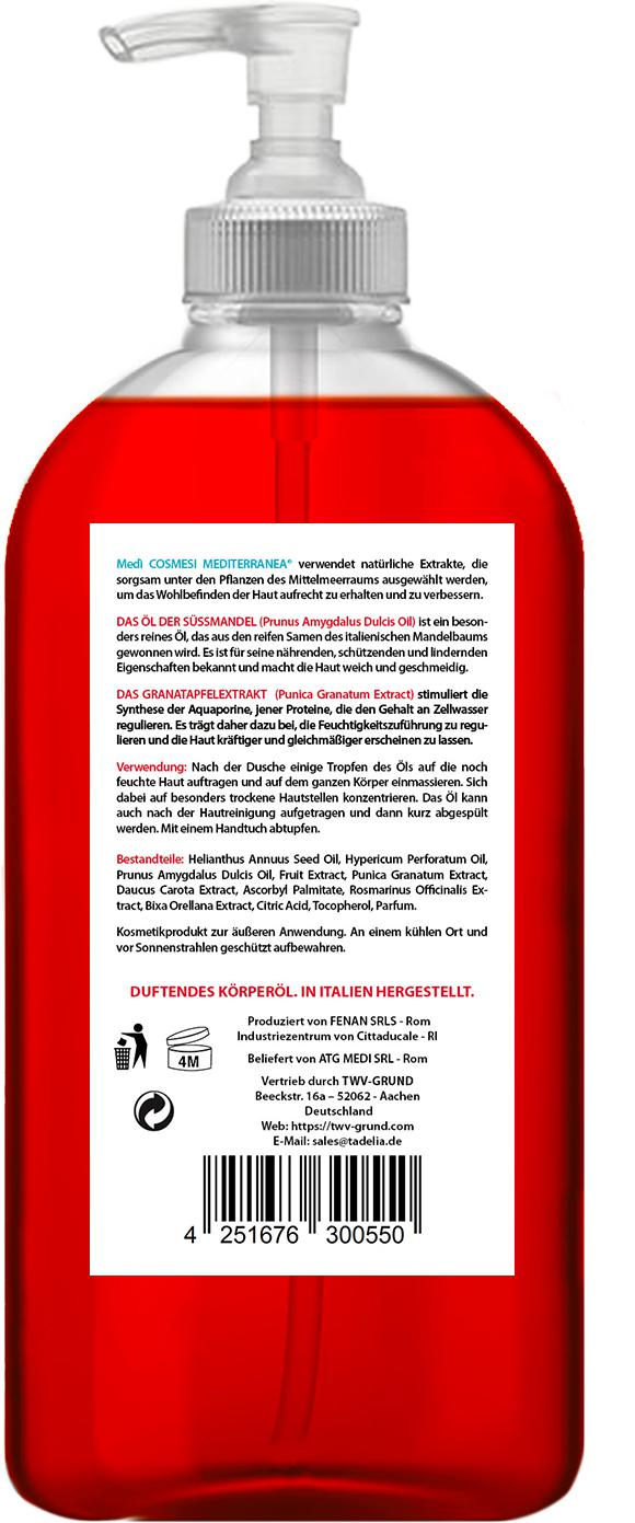 Tadelia® Mandel Körperöl mit Granatapfelextrakt 250 ml | Vegan