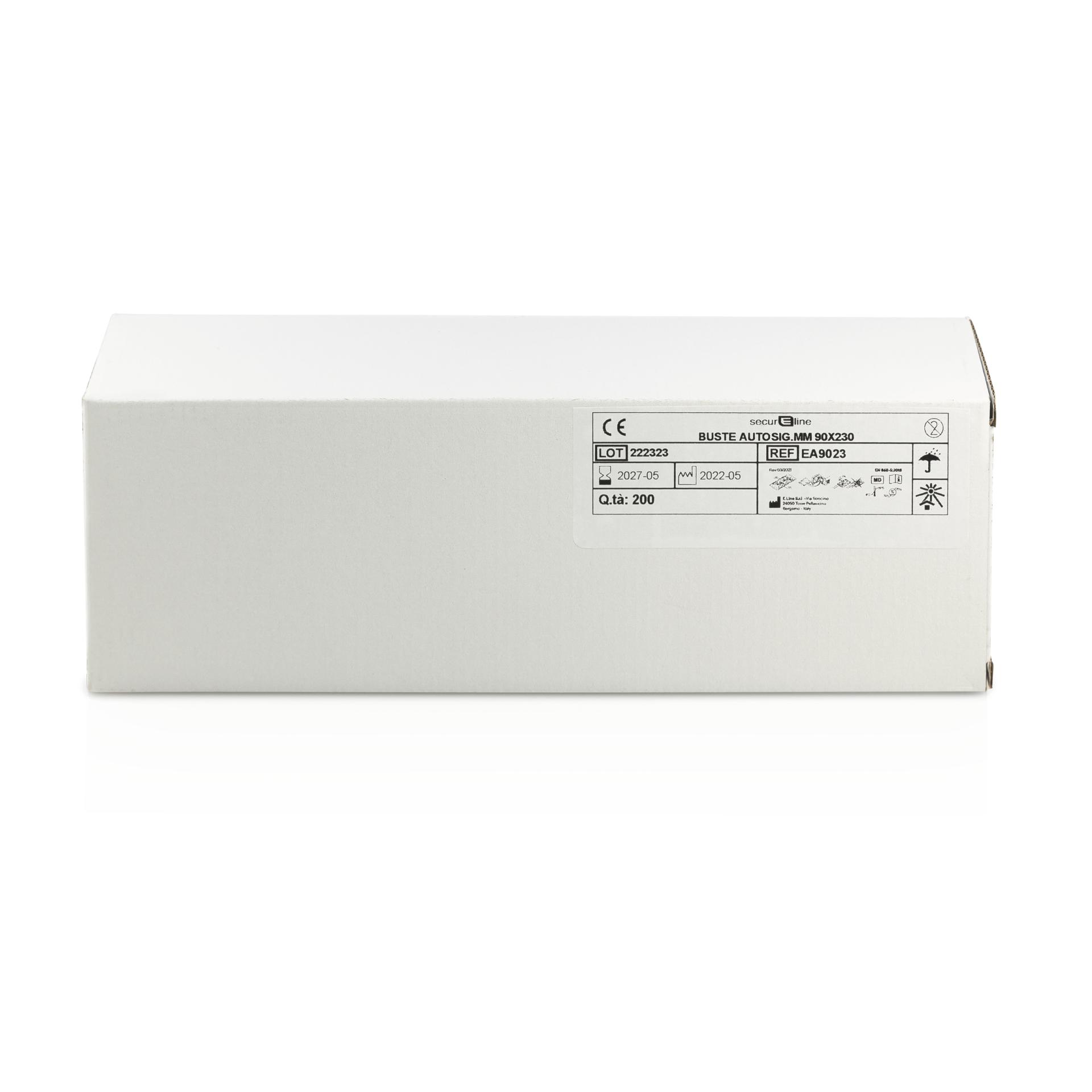 Sterilisierbeutel für Autoklav, selbstklebend 9 cm x 26 cm, 1 Pack (200 Stk.)