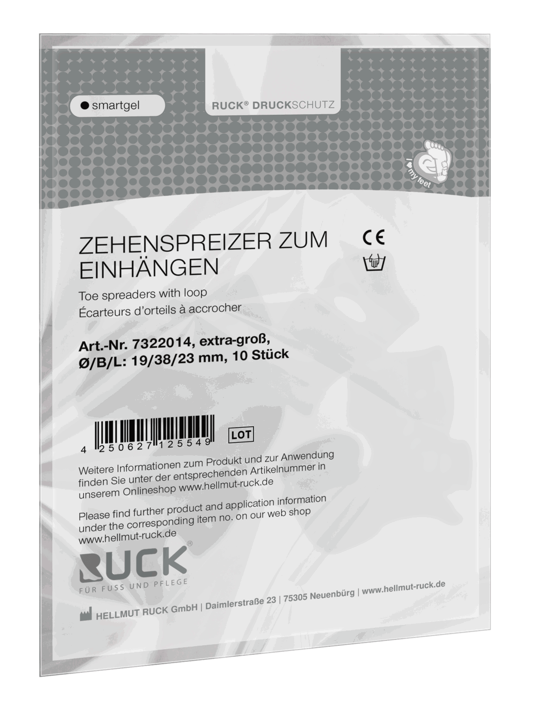 RUCK smartgel Zehenspreizer zum Einhängen, Gr. XL, B/L/Ø: 38/23/19 mm, 10 Stück RUCK smartgel Zehenspreizer zum Einhängen, Gr. XL, B/L/Ø: 38/23/19 mm, 10 Stück
