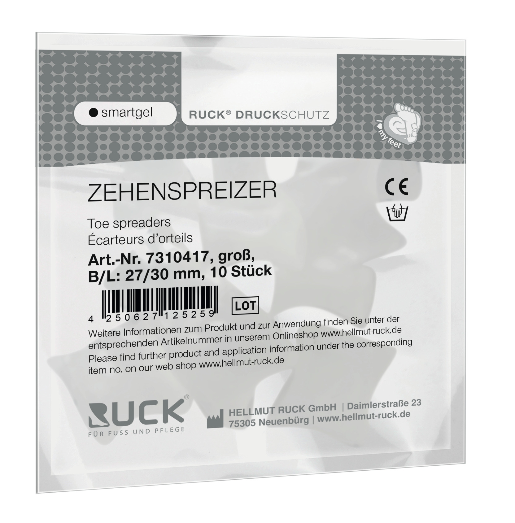 RUCK DRUCKSCHUTZ smartgel Zehenspreizer groß 10 Stück