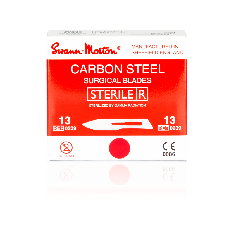 SWANN-MORTON Carbonstahl-Skalpellklingen Nr. 13 steril (100 Stück)