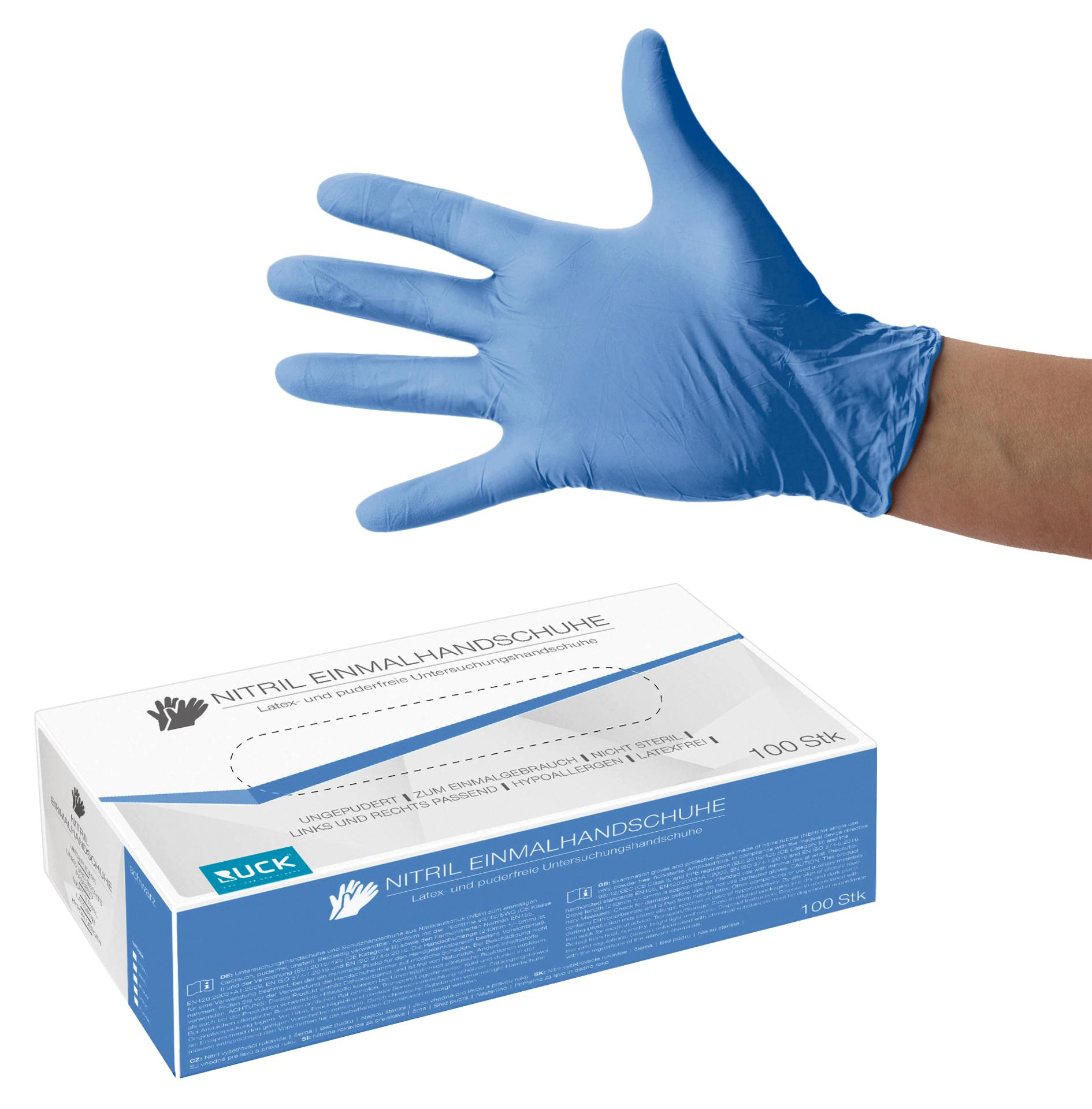 RUCK Nitril-Einmalhandschuhe blau | L groß 100 Stück