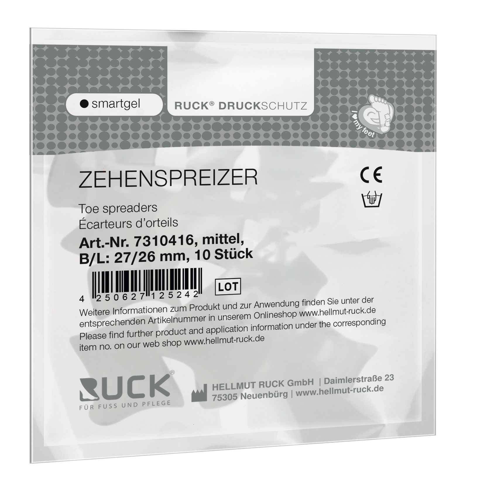 RUCK DRUCKSCHUTZ smartgel Zehenspreizer mittel 10 Stück