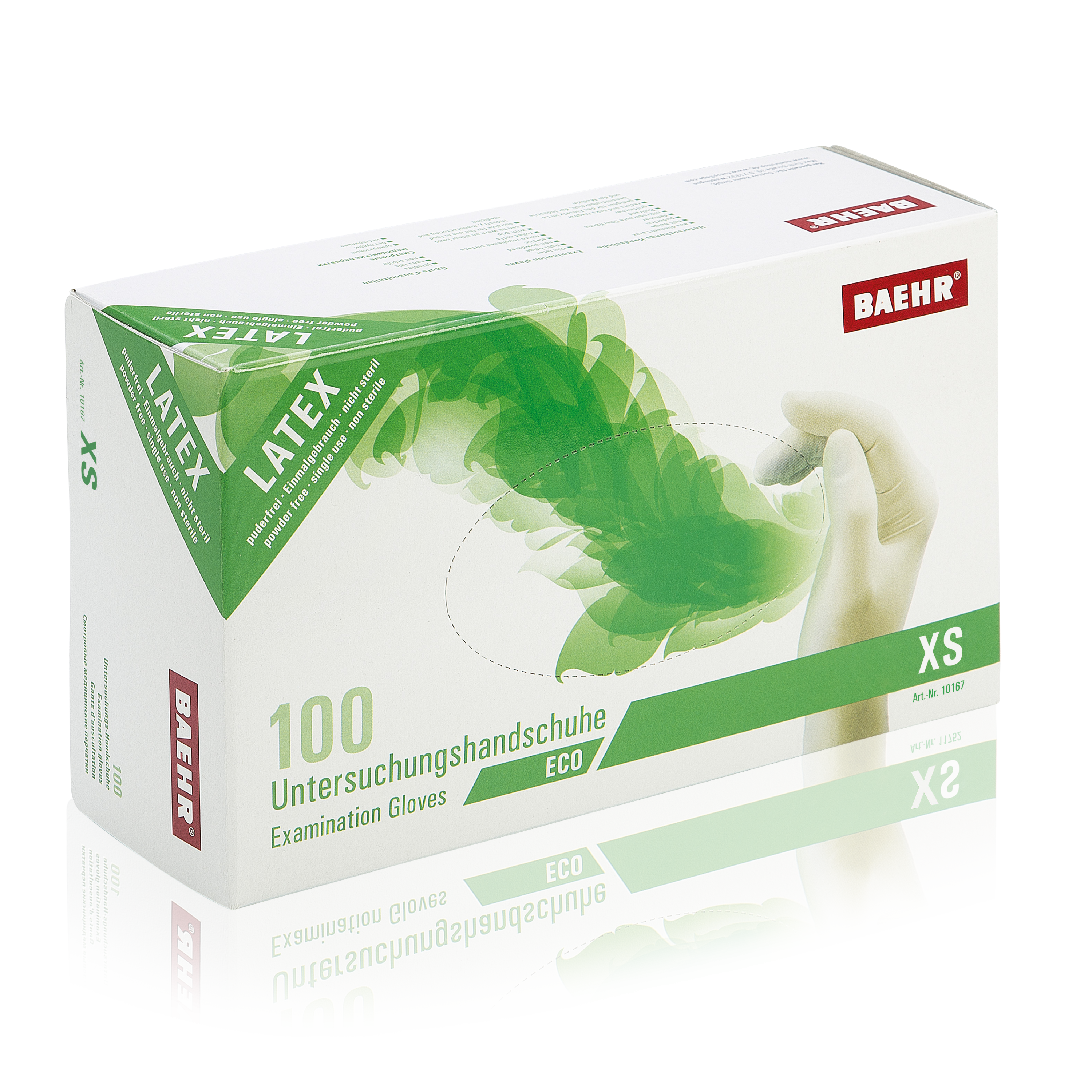 BAEHR Einmalhandschuhe Latex ECO | XS klein puderfrei 100 Stück