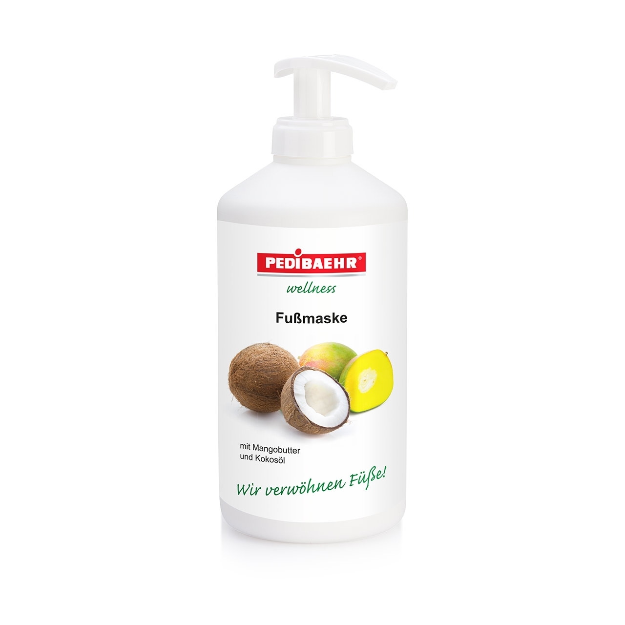 PEDIBAEHR Fußmaske Mango-Kokos mit Pumpe | 500 ml