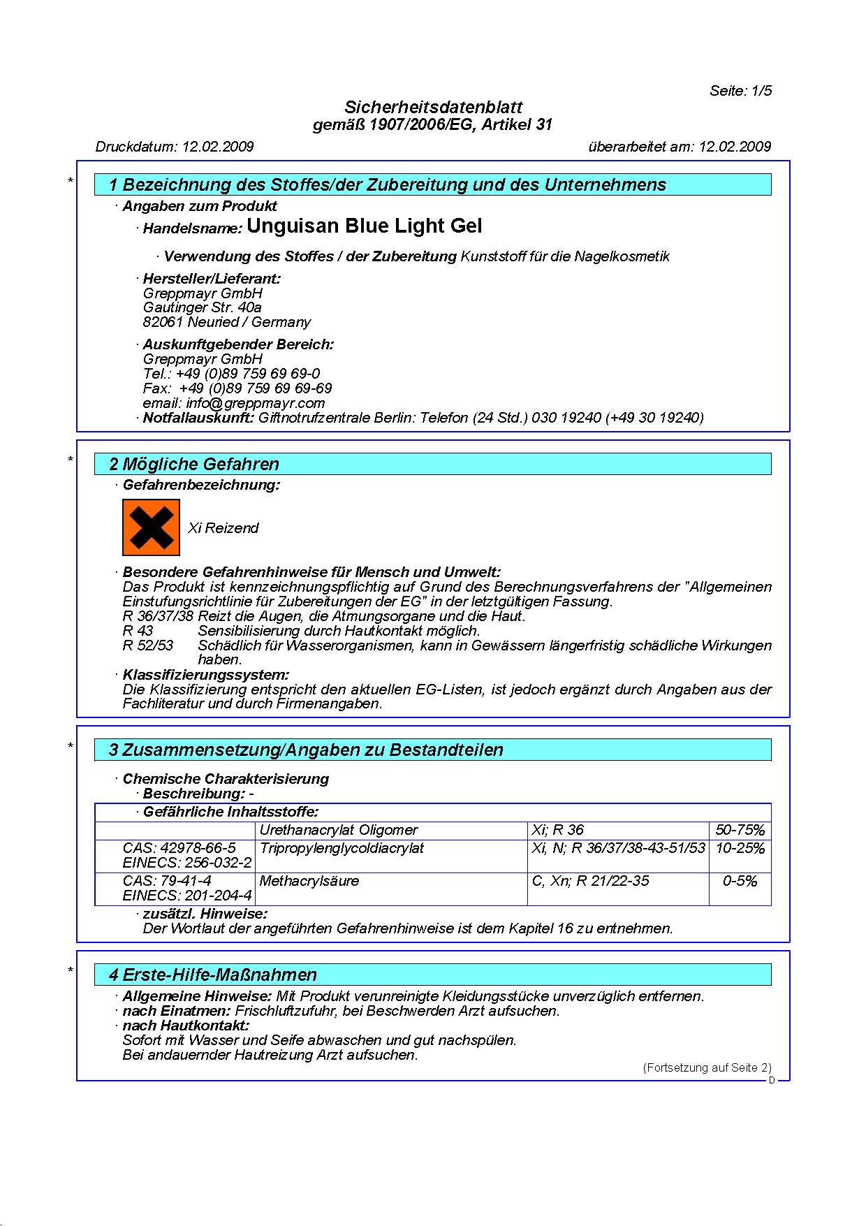 Unguisan Blue Light Gel, 3 ml