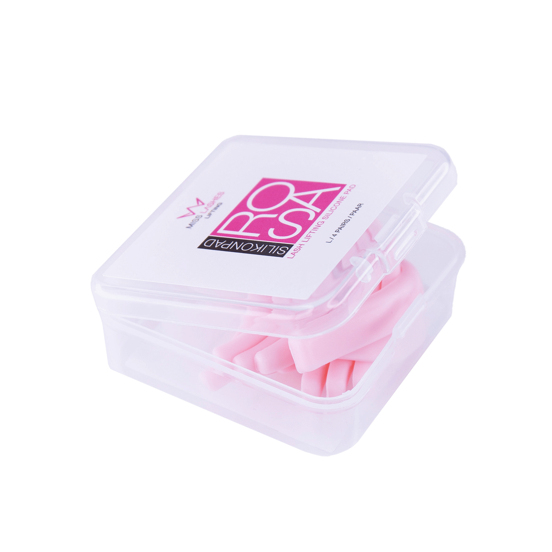 MISS LASHES Selbsthaftende Silikonpads in Rosa - L-Curl 4 Paare Gr. L