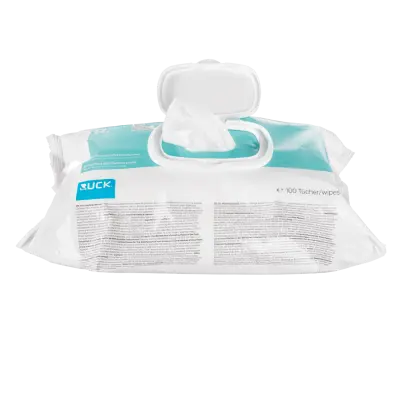 RUCK Flächendesinfektionstücher im Softpack, alkoholisch, 100 Stück, 18 x 20 cm RUCK Flächendesinfektionstücher im Softpack, alkoholisch, 100 Stück, 18 x 20 cm