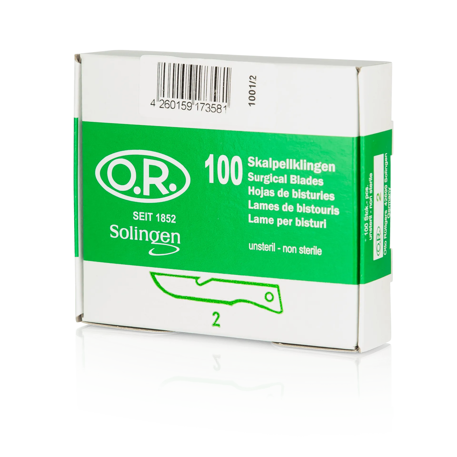 OR Skalpellklingen für technischen Gebrauch Figur 2 | 100 Stück OR Skalpellklingen für technischen Gebrauch Figur 2 | 100 Stück