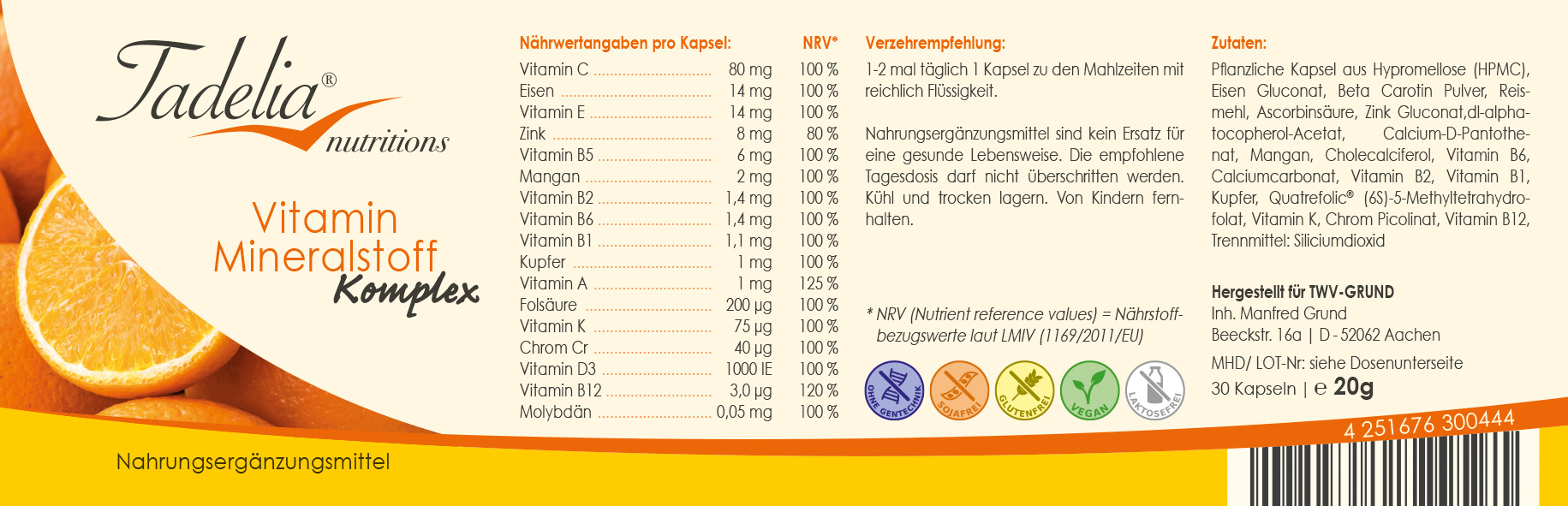 Tadelia® hCG* Stoffwechseldiät | Basisversorgung für Stabilisierungsphase mit Habajoy