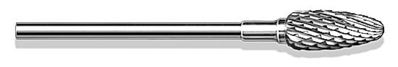 BUSCH Nagelfräser, knospenförmig, Hartmetall, mittlere X-Verzahnung, Ø 6,0 mm