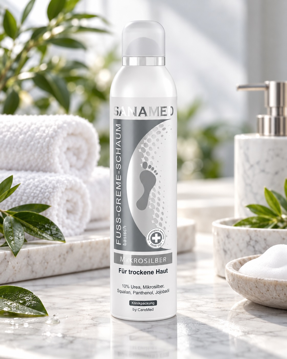 Sanamed Fuß-Creme-Schaum "Mikrosilber" 300 ml
