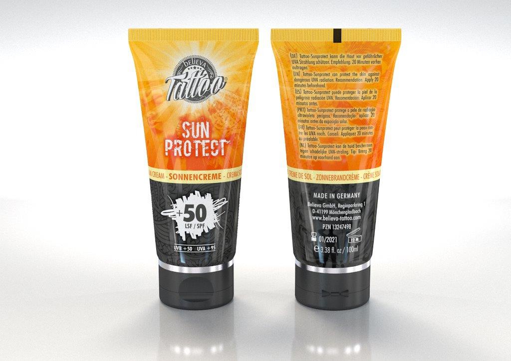 Believa Tattoo SunProtect Sonnencreme UVA +95 UVB +50 LSF/ SPF | 100 ml